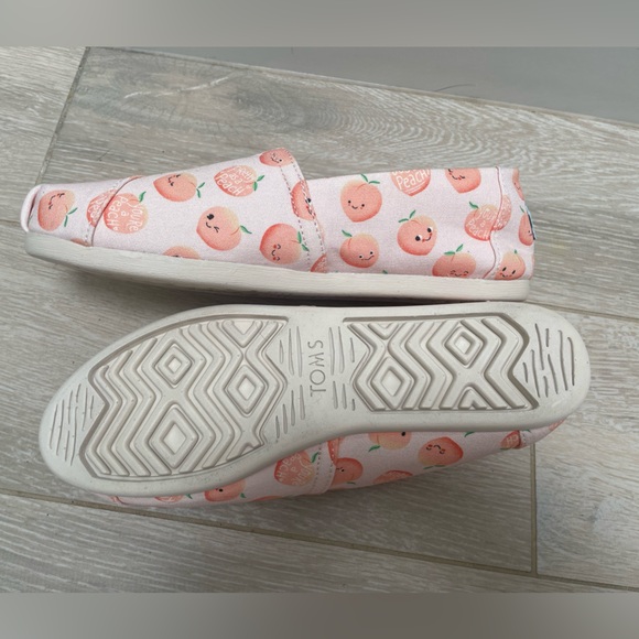Toms Women's Shoes Alpargata Pink Pearl Paper Source Just Peachy Print 7.5 - Picture 3 of 4